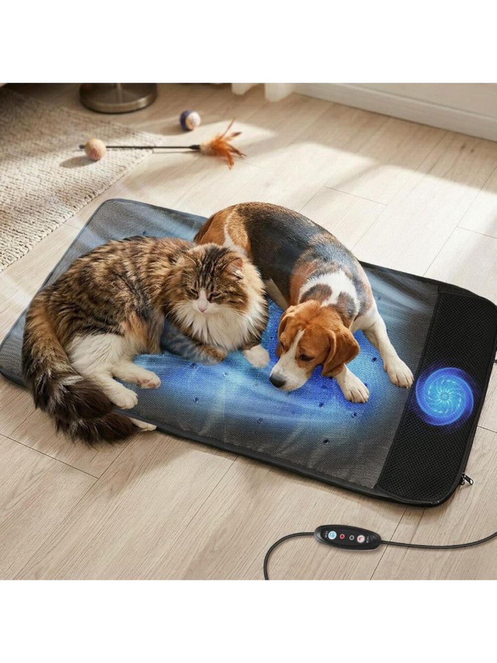 Large 33"x16" Electric Pet Heating & Cooling Pad Mat for Dogs & Cats, 3 Settings